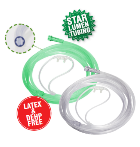 Disposable Soft Tip Adult Oxygen Nasal Cannula with 2.1m Tubing