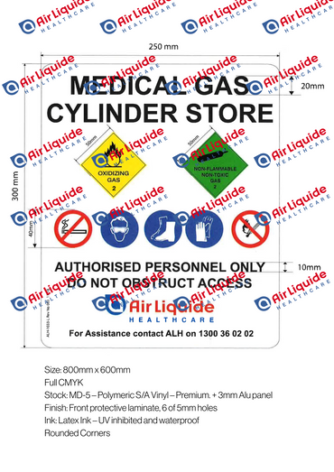 MEDICAL GAS CAGE CYLINDER STORE SIGN - LARGE