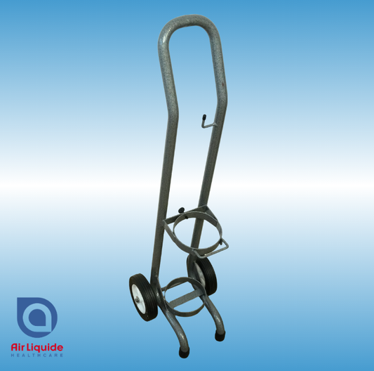 OXYGEN CYLINDER "C SIZE" TROLLEY - STAINLESS STEEL