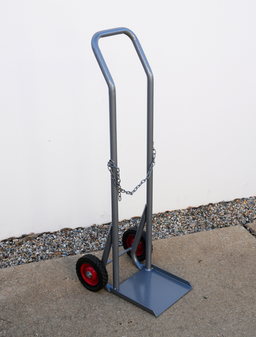 OXYGEN CYLINDER "E SIZE" TROLLEY - STAINLESS STEEL