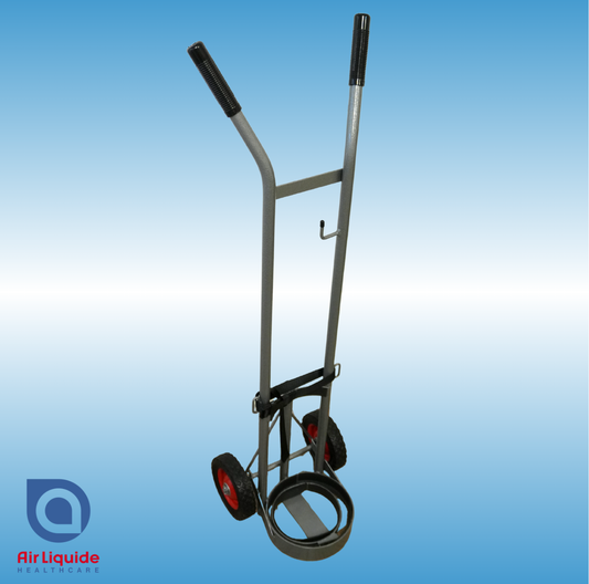 OXYGEN CYLINDER "D SIZE" TROLLEY - STAINLESS STEEL
